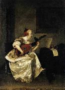 Gerard ter Borch the Younger The Lute Player oil painting reproduction